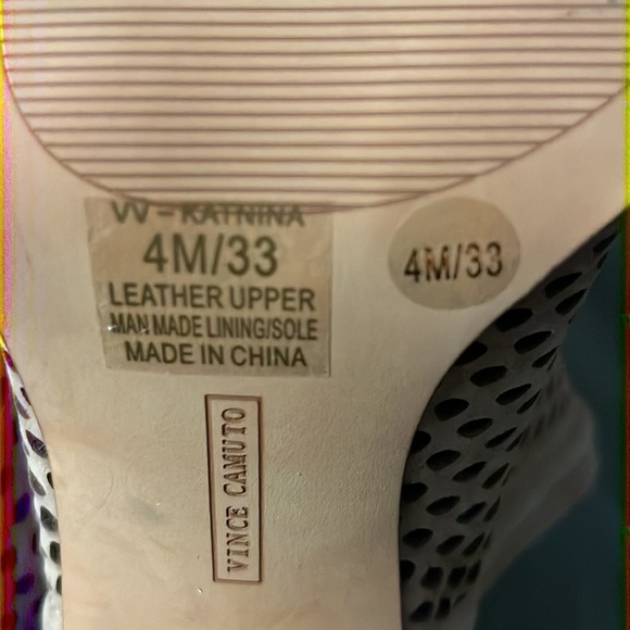 Vince Camuto Katnina Beige Leather Laser Cut Ankle Booties Size 4 - Picture 5 of 6